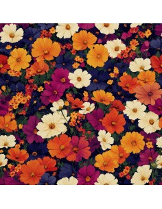 OUTDOOR DEKOSTOFFE OXFORD - Motiv Bunte Blumen | DX18037