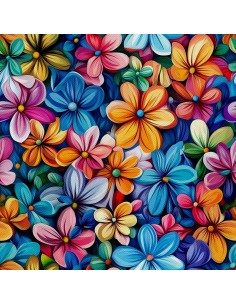 OUTDOOR DEKOSTOFFE OXFORD - Motiv Bunte Blumen | DX18038