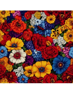 OUTDOOR DEKOSTOFFE OXFORD - Motiv Bunte Blumen | DX18039