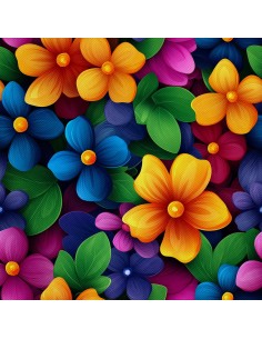 OUTDOOR DEKOSTOFFE OXFORD - Motiv Bunte Blumen | DX18043