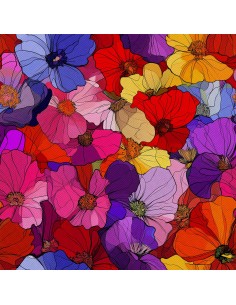 OUTDOOR DEKOSTOFFE OXFORD - Motiv Bunte Blumen | DX18045