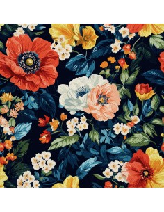 OUTDOOR DEKOSTOFFE OXFORD - Motiv Bunte Blumen | DX18046