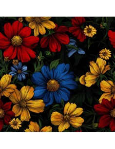 OUTDOOR DEKOSTOFFE OXFORD - Motiv Bunte Blumen | DX18047