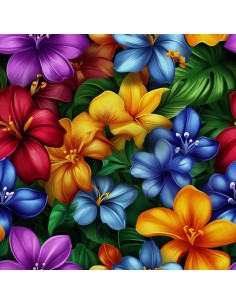 OUTDOOR DEKOSTOFFE OXFORD - Motiv Bunte Blumen | DX18048
