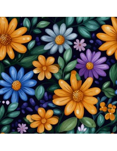OUTDOOR DEKOSTOFFE OXFORD - Motiv Bunte Blumen | DX18049