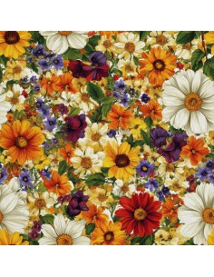 OUTDOOR DEKOSTOFFE OXFORD - Motiv Bunte Blumen | DX18050
