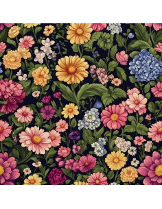 OUTDOOR DEKOSTOFFE OXFORD - Motiv Bunte Blumen | DX18051