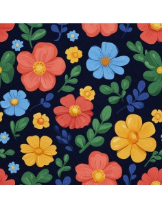 OUTDOOR DEKOSTOFFE OXFORD - Motiv Bunte Blumen | DX18052