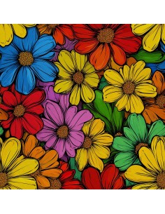 OUTDOOR DEKOSTOFFE OXFORD - Motiv Bunte Blumen | DX18053