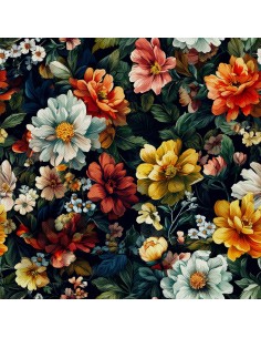 OUTDOOR DEKOSTOFFE OXFORD - Motiv Bunte Blumen | DX18056