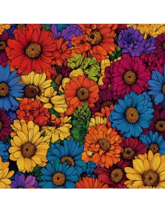 OUTDOOR DEKOSTOFFE OXFORD - Motiv Bunte Blumen | DX18057