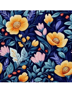 OUTDOOR DEKOSTOFFE OXFORD - Motiv Bunte Blumen | DX18058