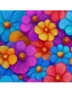 OUTDOOR DEKOSTOFFE OXFORD - Motiv Bunte Blumen | DX18063