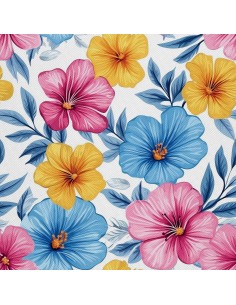 OUTDOOR DEKOSTOFFE OXFORD - Motiv Bunte Blumen | DX18064