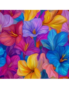 OUTDOOR DEKOSTOFFE OXFORD - Motiv Bunte Blumen | DX18065