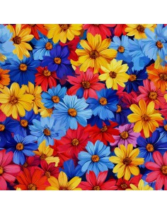OUTDOOR DEKOSTOFFE OXFORD - Motiv Bunte Blumen | DX18066