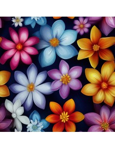 OUTDOOR DEKOSTOFFE OXFORD - Motiv Bunte Blumen | DX18070