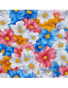 OUTDOOR DEKOSTOFFE OXFORD - Motiv Bunte Blumen | DX18074