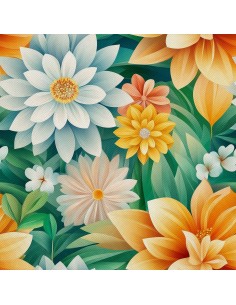 OUTDOOR DEKOSTOFFE OXFORD - Motiv Bunte Blumen | DX18079