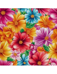 OUTDOOR DEKOSTOFFE OXFORD - Motiv Bunte Blumen | DX18080