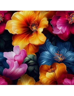 OUTDOOR DEKOSTOFFE OXFORD - Motiv Bunte Blumen | DX18081