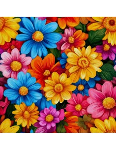 OUTDOOR DEKOSTOFFE OXFORD - Motiv Bunte Blumen | DX18083