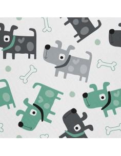 OUTDOOR DEKOSTOFFE OXFORD - Motiv Hund und Knochen