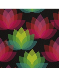 OUTDOOR DEKOSTOFFE OXFORD - Motiv orientalische Lotusblume