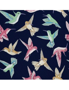 OUTDOOR DEKOSTOFFE OXFORD - Motiv bunte Kolibris