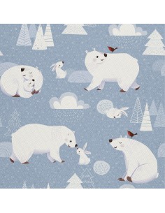 OUTDOOR DEKOSTOFFE OXFORD - Motiv Ein Eisbär