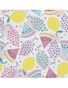 OUTDOOR DEKOSTOFFE OXFORD - Motiv pastellfarbene Frucht