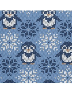 OUTDOOR DEKOSTOFFE OXFORD - Motiv Jacquard-Pinguine