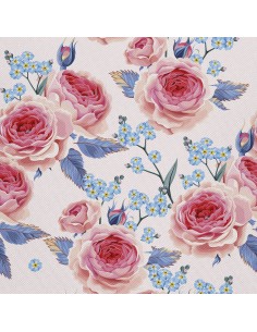 OUTDOOR DEKOSTOFFE OXFORD - Motiv Englische Rosen