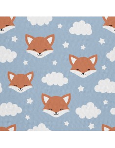 OUTDOOR DEKOSTOFFE OXFORD - Motiv Fuchs und Wolken