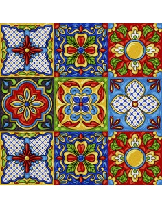 OUTDOOR DEKOSTOFFE OXFORD - Motiv mexikanische Talavera