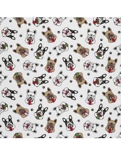 OUTDOOR DEKOSTOFFE OXFORD - Motiv Französische Bulldogge mit Geschenk