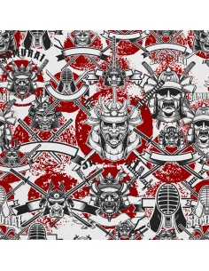 OUTDOOR DEKOSTOFFE OXFORD - Motiv Samurai-Masken