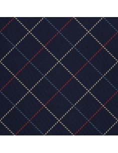 OUTDOOR DEKOSTOFFE OXFORD - Motiv kariert auf marineblauem