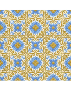 OUTDOOR DEKOSTOFFE OXFORD - Motiv Keramikfliese mit Blumen