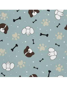 OUTDOOR DEKOSTOFFE OXFORD - Motiv Pfoten Knochen Hunde