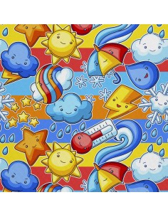 OUTDOOR DEKOSTOFFE OXFORD - Motiv Kawaii-Wetter