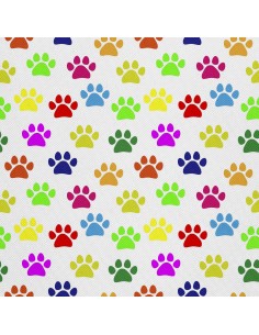 OUTDOOR DEKOSTOFFE OXFORD - Motiv bunte Pfoten 3