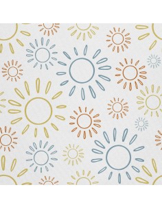 OUTDOOR DEKOSTOFFE OXFORD - Motiv bunte Sonne