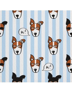OUTDOOR DEKOSTOFFE OXFORD - Motiv Hund mit Brille