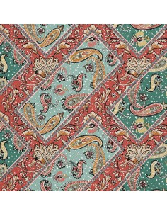 OUTDOOR DEKOSTOFFE OXFORD - Motiv Blumenmuster-Mosaik