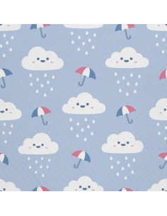 OUTDOOR DEKOSTOFFE OXFORD - Motiv Regenschirm und Regenwolken
