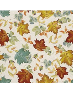 OUTDOOR DEKOSTOFFE OXFORD - Motiv gemalte Herbstblätter