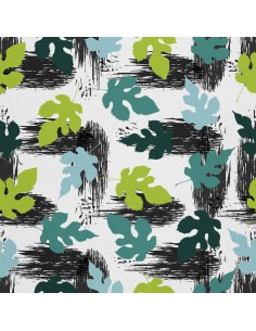 OUTDOOR DEKOSTOFFE OXFORD - Motiv fallende Blätter