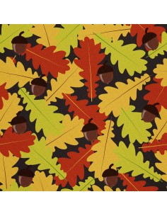 OUTDOOR DEKOSTOFFE OXFORD - Motiv Eichenlaub und Eicheln im Herbst