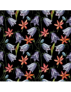 OUTDOOR DEKOSTOFFE OXFORD - Motiv Glockenblumen